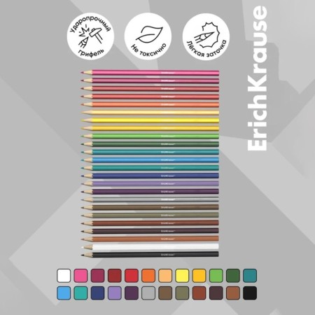 Pencils 24 colors Erichkrause hexagonal plastic with euro suspension-1
