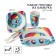 A set of children's bamboo dishes, 5 objects: plate, fork, spoon, glass, bowl "Rainbow Dash", My Little Pony
