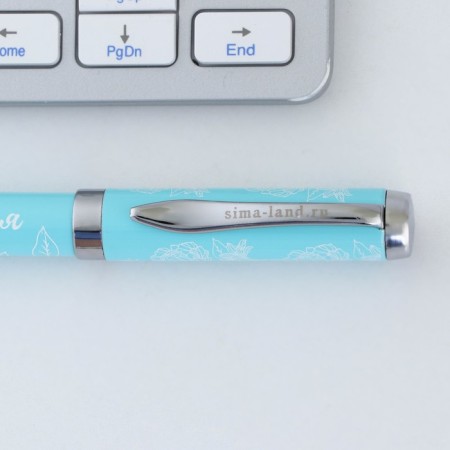 Metal pen "The most beautiful", blue paste 1.0 mm-3