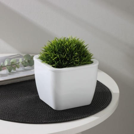 Kashpo with the insert "gloss", 1.2 l (0.8 l), white color