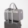 Road bag with lightning, external pocket, long belt, suitcase holder, gray color.