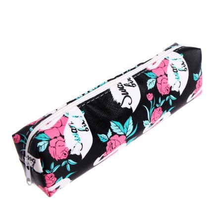 School Penal on the zipper "Flowers", mix-6