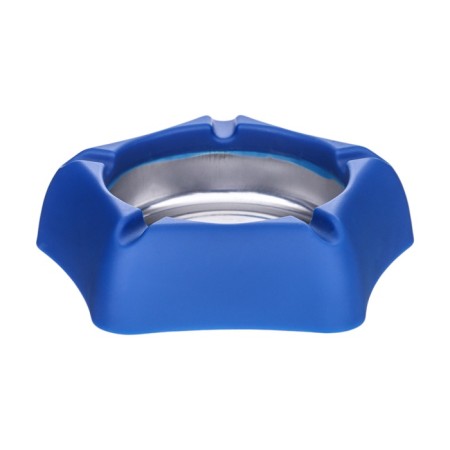Ash for a house of stainless steel, for cigarettes and sticks, 13 x 13.3 cm, blue