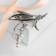 Brooch "Lundies", white color in silver
