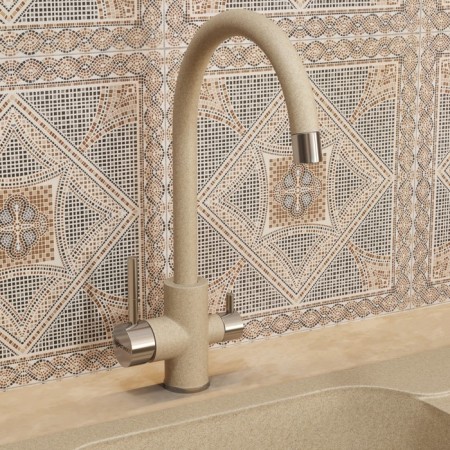 Kitchen mixer Uperwood Quartz UPD-01, with a filtered water channel, color 02 beige