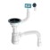 Aquant siphon for washing, 3 1/2 "x40 mm, straight -up/round overflows, corrugation 40/50 mm, black grill