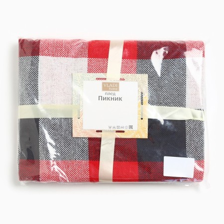 Picnic blades 140x200cm, white/red/anthracite, cotton 20%, pan 40%, polyester 40%-3