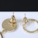 Earrings with mother -of -pearl "Magic" circle and ring, white color in gold