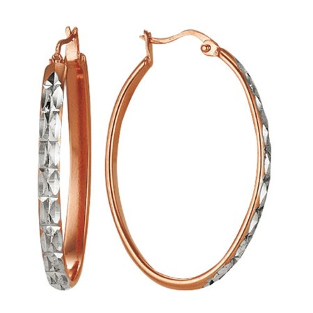 Roading Earrings "Diamond Fine", pink gilding