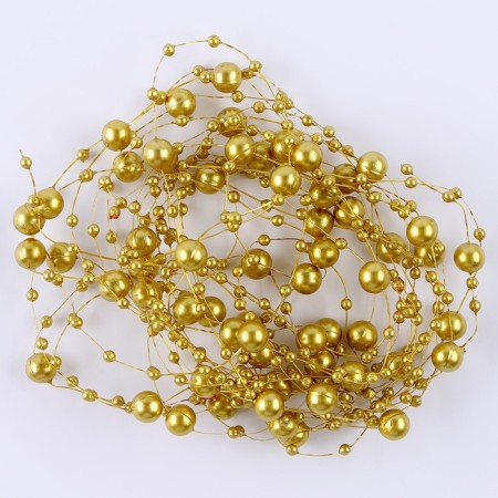 Field for decor with beads, length - 4.8 m, gold color