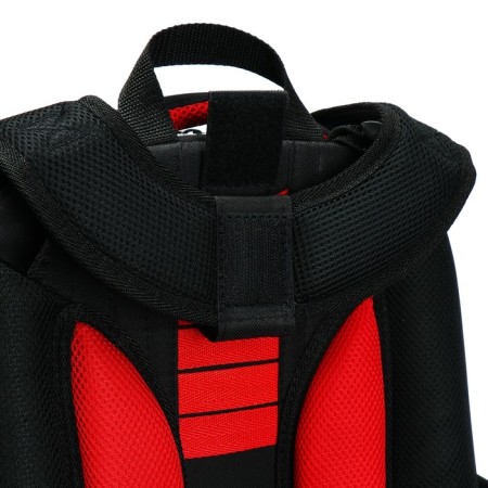 School backpack 38 x 30 x 16 cm, ergonomic back, Stavia "Super Car", black/red-8