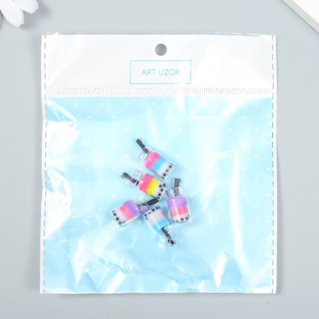 Decor for creativity Glass, plastic "Unmuffy in a jar with a loop" mix 1x1x2.3 cm-3