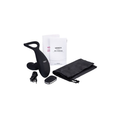 Prostate stimulator LEVETT MAUD, silicone, black color, 15 cm-11