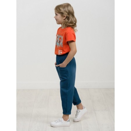 Брюки для девочек, рост 110 см, цвет джинс-4