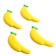 Decor silicone "Banans" set of 4 pcs., Size 1 pc. - 2.5 × 6.5 × 0.3 cm, glue pads