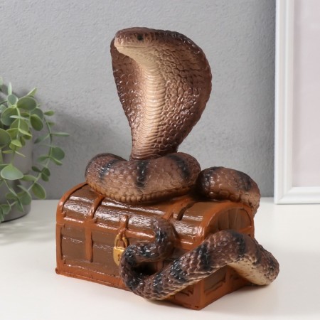 New Year's figure "Cobra on the chest" 20 x 17 x 12 cm, brown-2