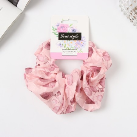 Hair gum "Orbit" leaflets style, 13 cm, pink-1