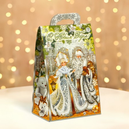 New Year. Gift box New Year's handbag mini "New Year's charm" 140 x 100 x 223 cm.