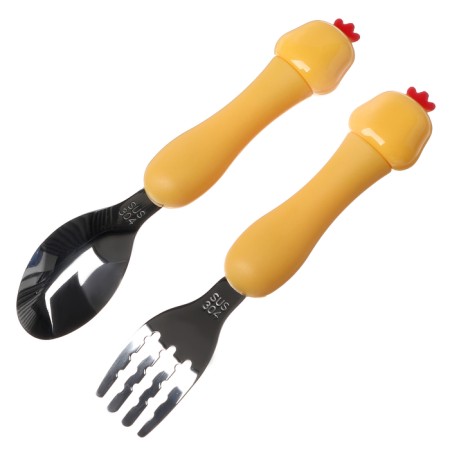 A set of children's cutlery in the case "Chicken", fork, spoon-7