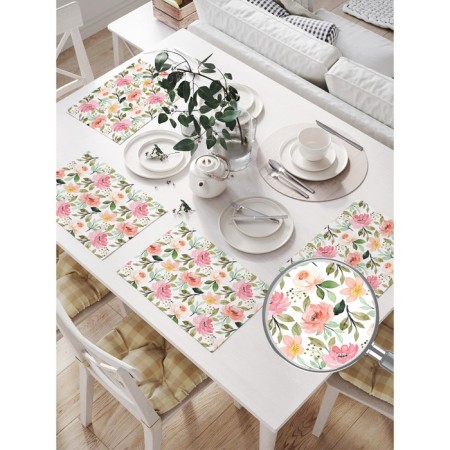 Set of napkins for setting the table "Gifts of Flora", rectangular, size 32x46 cm, 4 pcs-1