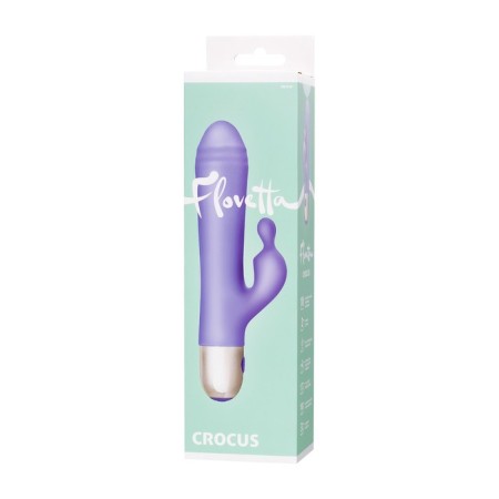 Vibrator with clitoral stimulation Flovetta Crocus, silicone, purple color, 17.5 cm-11