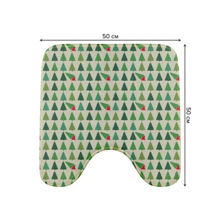 The rug for the toilet "stole a Christmas tree", anti -slip, size 50x50 cm-1