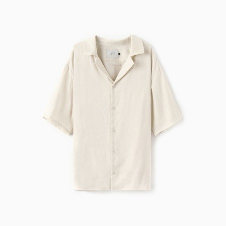 Men's shirt with short sleeve MIST R.54, milk-5