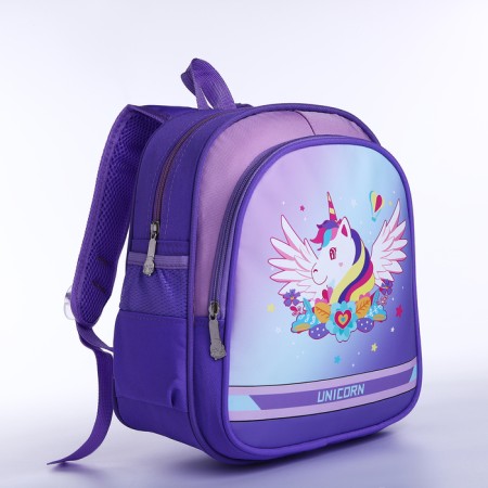 Baby backpack on lightning, 3 outer pockets, purple color-1