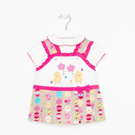 Set for girls, height 68/74 cm, pink-beige color