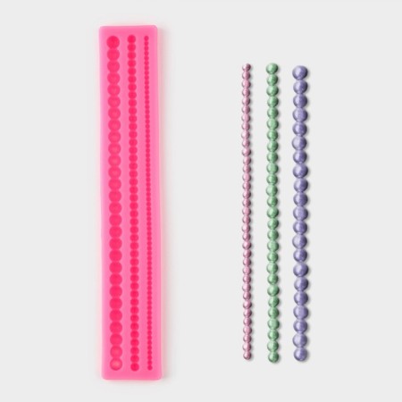 Mold "Pearls", silicone, 30 × 5 × 1 cm, color mix