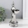 Ceramics candlestick for 1 candle "Buddha" d = 4 cm silver 8x11x22.5 cm