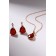 Set 2 objects: earrings, pendant "Edel" drop -driving, red color in gold, 45 cm