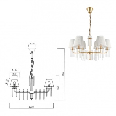Люстра Lilith 1039-306 6хЕ14 40Вт-7