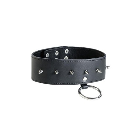 Toyfa Theater collar, leather, with spikes, 44 cm-2