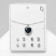 Set of 5 objects: 4 pairs fluffs, pendant “heart”, white-blue color in silver, 45 cm