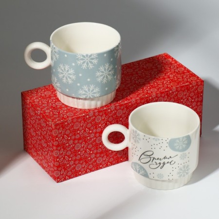 New Year. A set of mugs from ceramics "Miracles!", 250 ml, 2 pcs-3