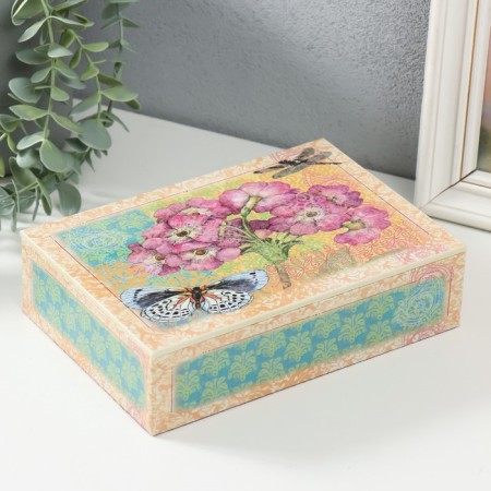 Casket tree "Garden, butterfly and dragonfly" 19x13x5 cm
