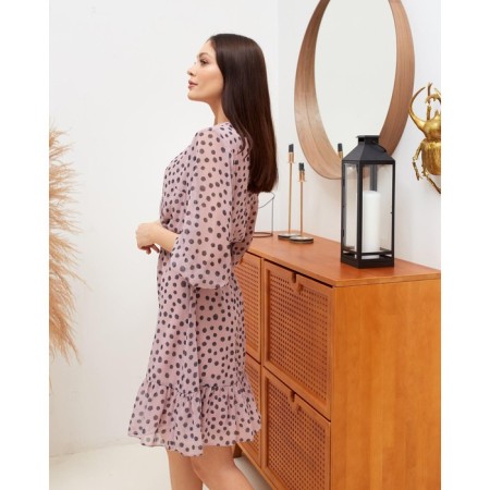 Dress summer female mist, size 42, pink color-4