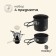 Set of tourist utensils Maclay: gas stove, 2 pots, sponge-lufa
