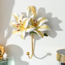 Decorative polystone hook, Lilia metal 10.3x8.8 cm