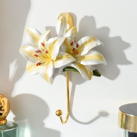 Decorative polystone hook, Lilia metal 10.3x8.8 cm