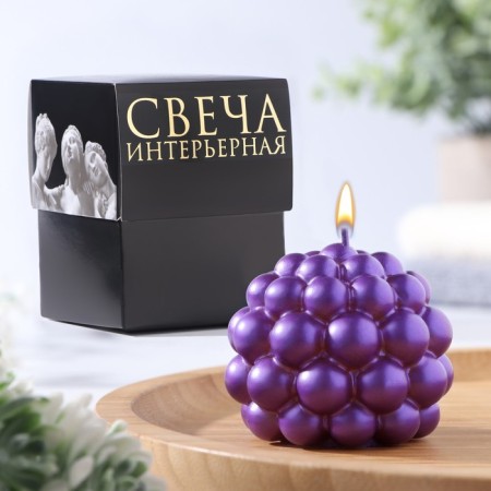 Figure candle "Babble" Round, 5.5x5.5 cm, purple, in the box