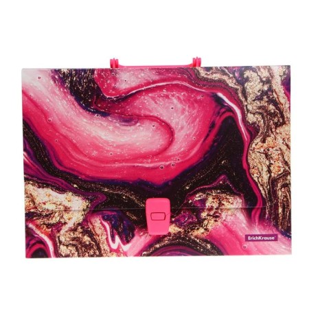 A4 Portfire folder, 1 department, 800 μm, Erichkrause Marble Amethyst, up to 350 sheets, with a pattern