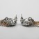 Earrings Metal "Faces" chains, color silver with gold