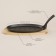 Cast -iron pan on the wooden stand Sl Home, 27 × 17.5 cm, h = 2.2 cm, black color is black