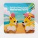 Acryl Earrings "Corgi", yellow-pink color in silver