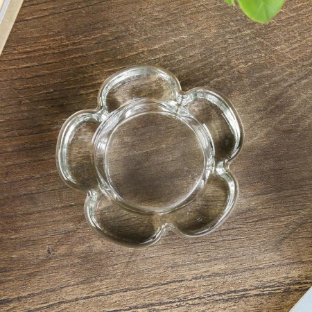 Glass of glass per 1 candle "Flower" transparent 2.5x6.5x6.5 cm-2