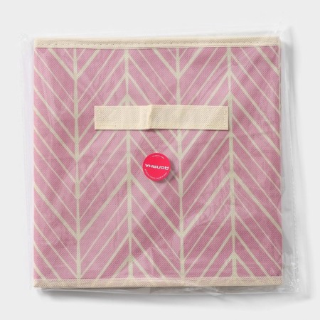 Stelly box for storage of the Zigzag shares, 28 × 28 × 27 cm, pink color-3