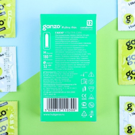 Ganzo Ultra Thin condoms, ultra-thin, 12 pcs.-1