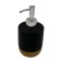 Ceramic dispenser with the cork bottom Joy Home, 7.5x7.5x16.8 cm, black